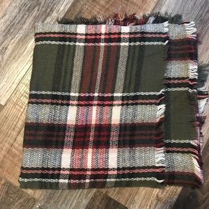 Plaid blanket scarf